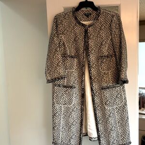 Worth, zebra strip open front jacket. Black & Cream